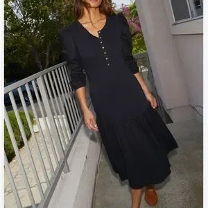 Dresses | Nation Ltd Jet Black Midi Dress Size Medium | Poshmark Dresses | Nation Ltd Jet Black Midi Dress Size Medium | Poshmark